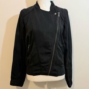 American Eagle Black Moto Jacket Asymmetrical Zip Up Lightweight Women’s Med